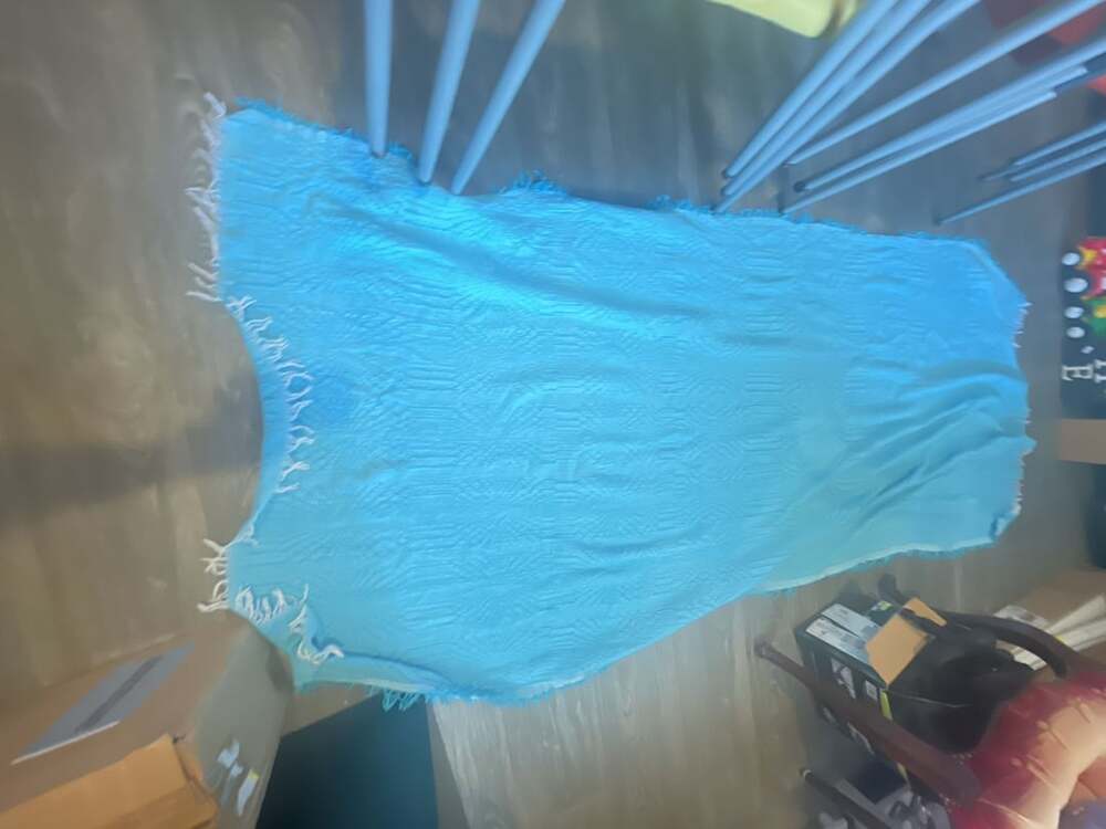 Unbranded Blue Artisela Silk Rebozo Shawl Fringe